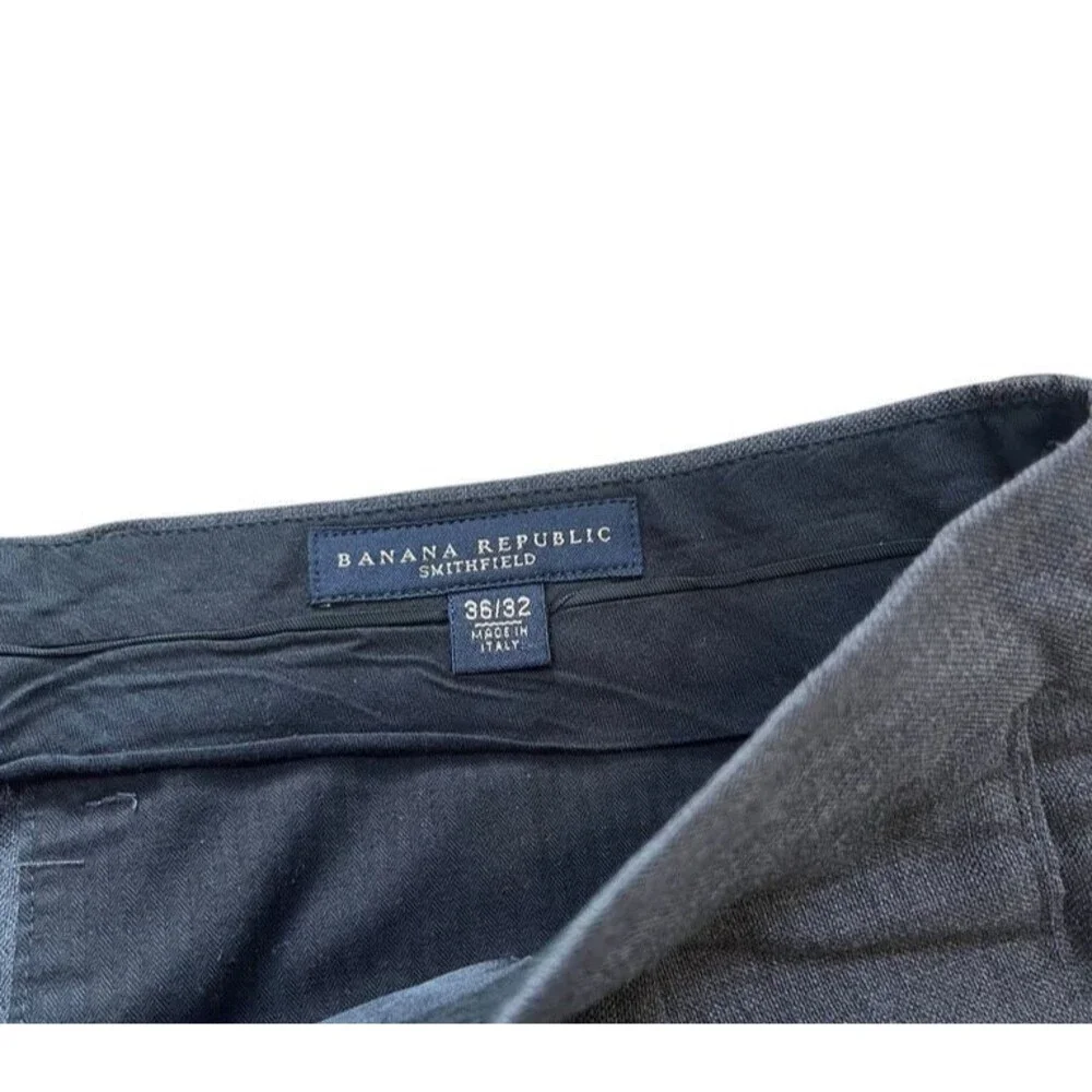 Vintage Banana Republic Pants Mens SZ 36 Smithfield Wool Pleated Cuffed Trousers